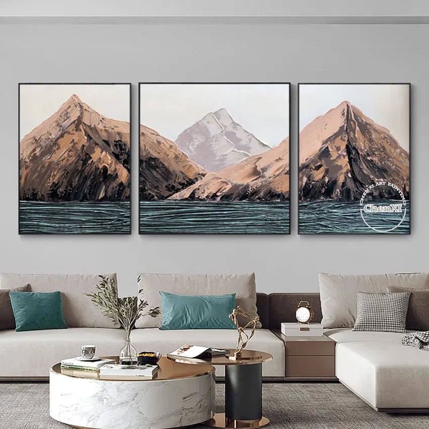 Quality Mountain Artwork Handmade Oil Painting Art On Canvas Large Contemporary For Wedding Unframed Hot Sale Wall Decoration