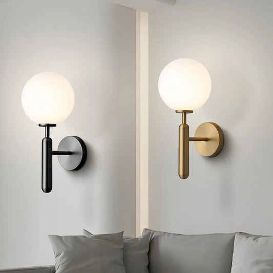 Interior Frosted Glass Ball Wall Sconce