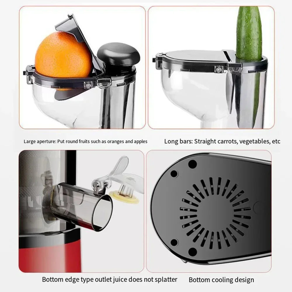 Houselin 500W Slow Cold Press Juicer with 7-Inch Feed Chute