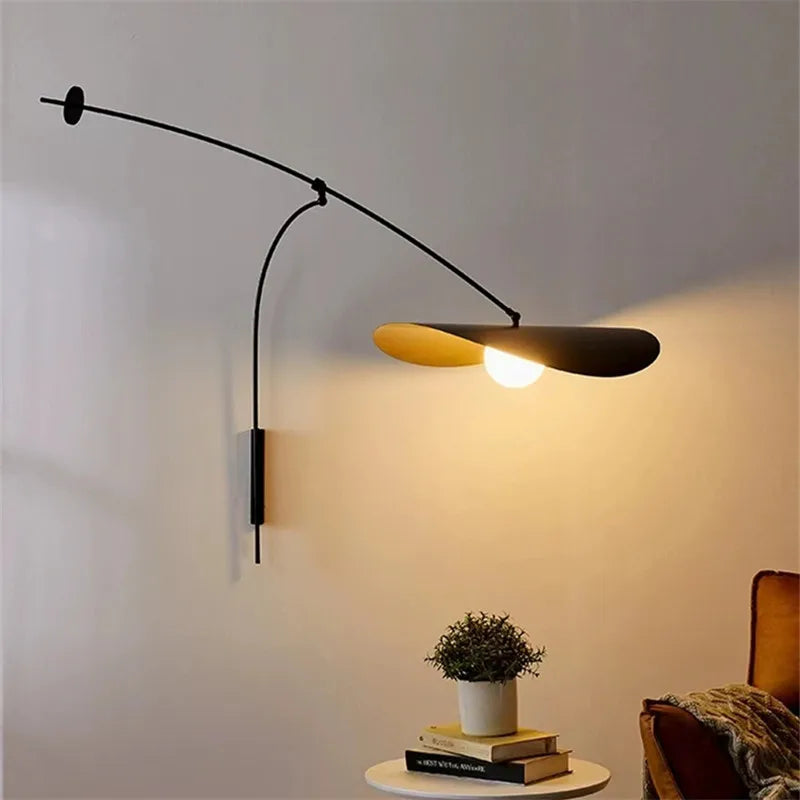 Nordic Leaf Floor Lamp LED Long Arm Adjustable Iron Standing Lamp