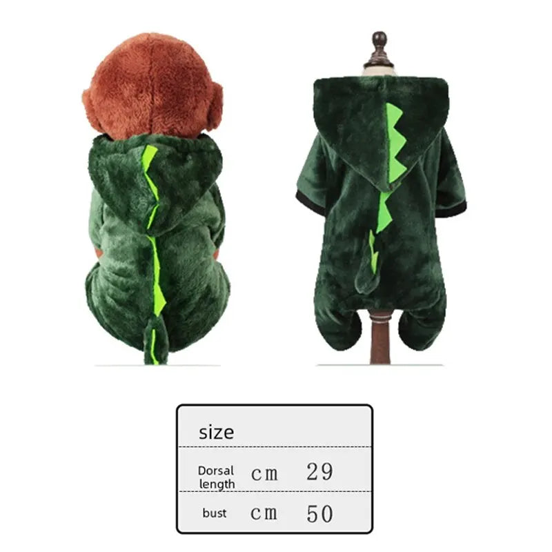 Dinosaur-Themed Pet Hoodie – Cozy & Cute for Dogs and Cats