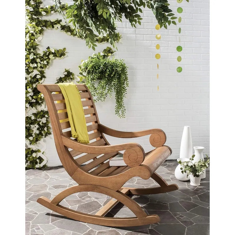 Relax in Style with the Sonora Rocking Chair – Teak Brown