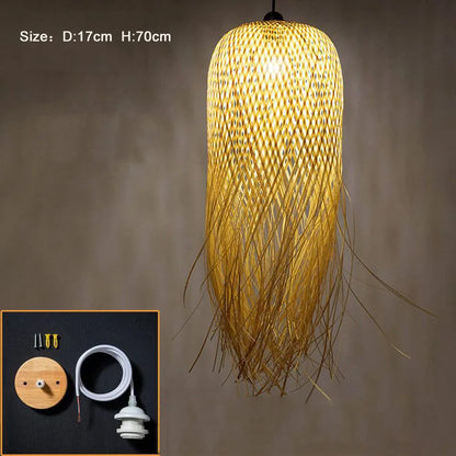 Southeast Asian Hand-Woven Bamboo Chandelier