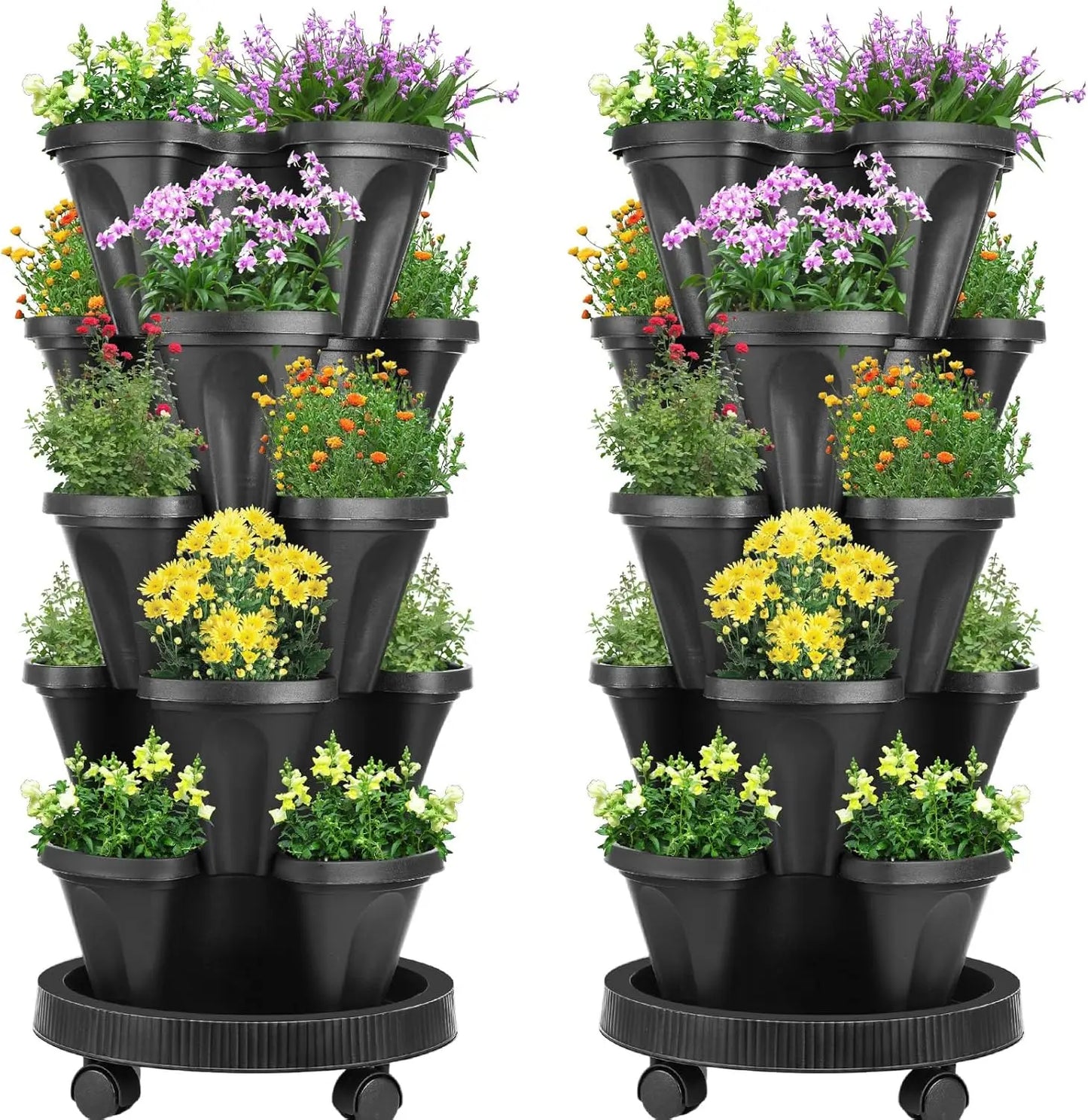 2 Set 5-Tier Stackable Planters – Grow Your Garden in Style