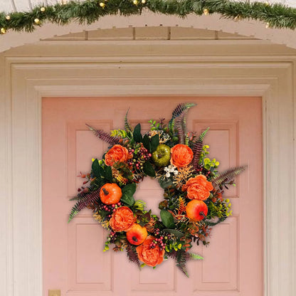 Celebrate Autumn with Our Fall Peony and Pumpkin Sunflower Wreath!