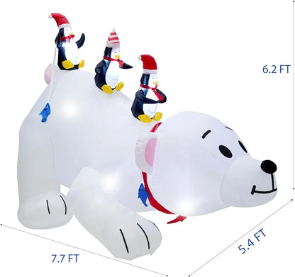 Light Up Your Holidays with our Inflatable Polar Bear & Penguins!