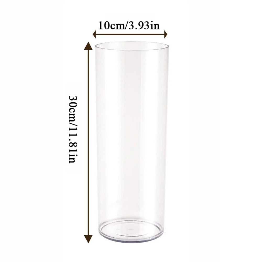 Transparent Cylinder Flower Vase – A Timeless and Elegant Centerpiece