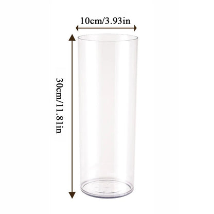 Transparent Cylinder Flower Vase – A Timeless and Elegant Centerpiece