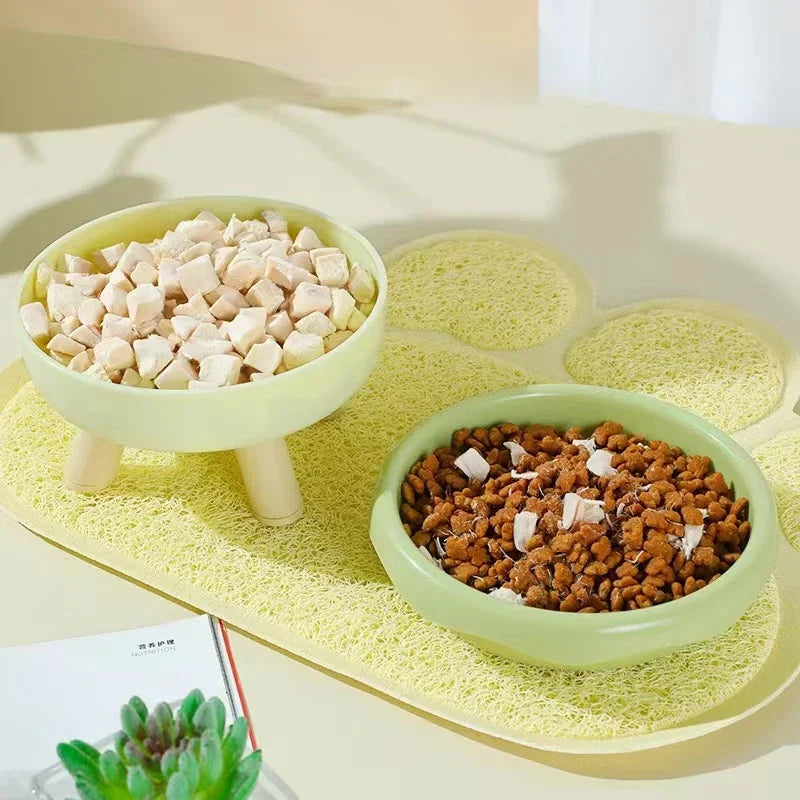 Stylish Four-Legged Tilted Pet Feeding Bowl for Cats and Small Dogs