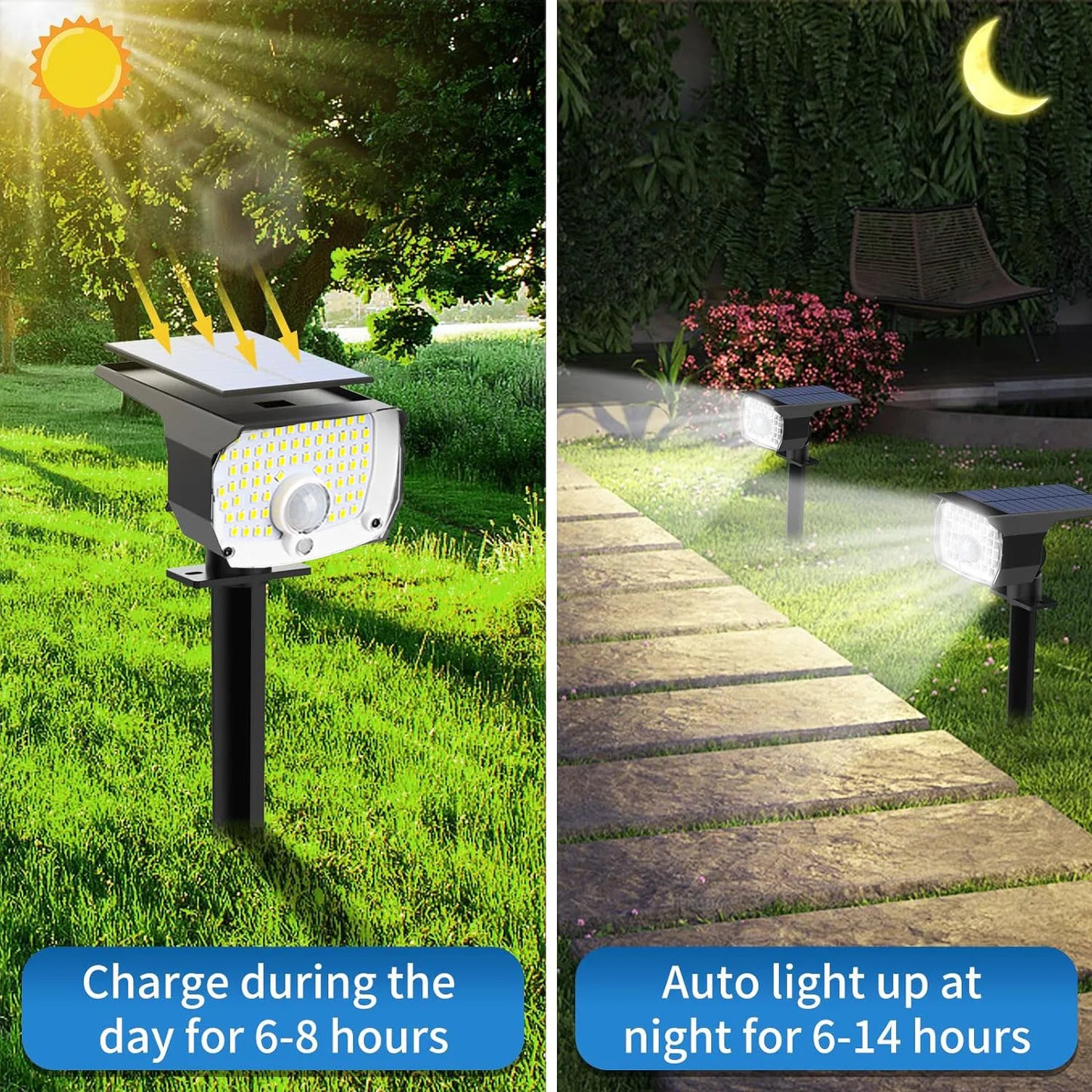 3 Modes LED Solar Spotlights with Motion Sensor