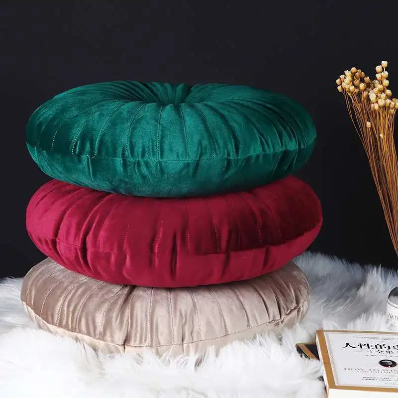 Velvet Round Pumpkin Cushion – Luxe Comfort & Style for Home Decor