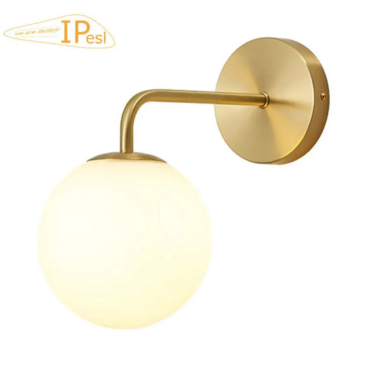 Brozen Black & Gold Modern LED Glass Ball Wall Light Fixture