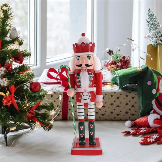 Christmas Nutcracker Figure Soldier Wooden Vintage Puppet Creative Handicrafts Gift Christmas Decorations Home Ornament