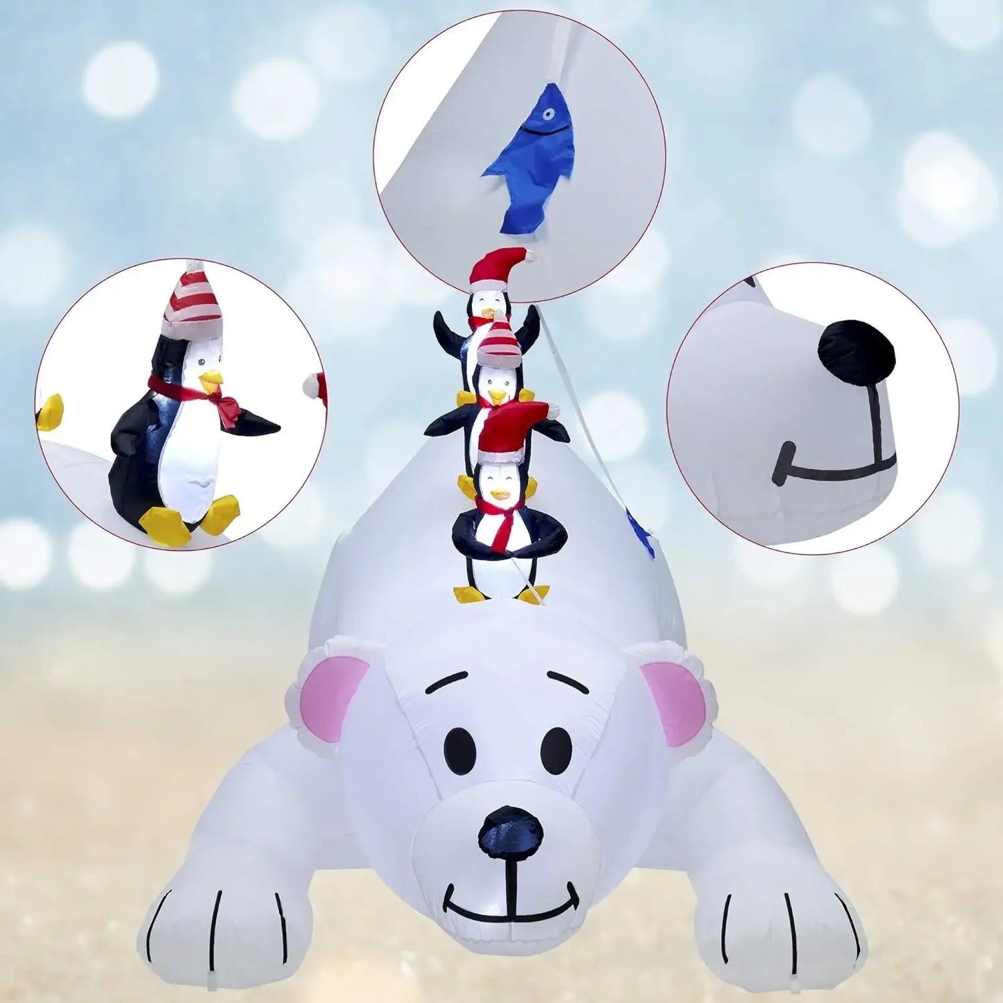 Light Up Your Holidays with our Inflatable Polar Bear & Penguins!