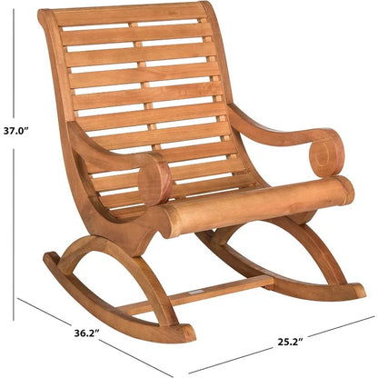 Relax in Style with the Sonora Rocking Chair – Teak Brown