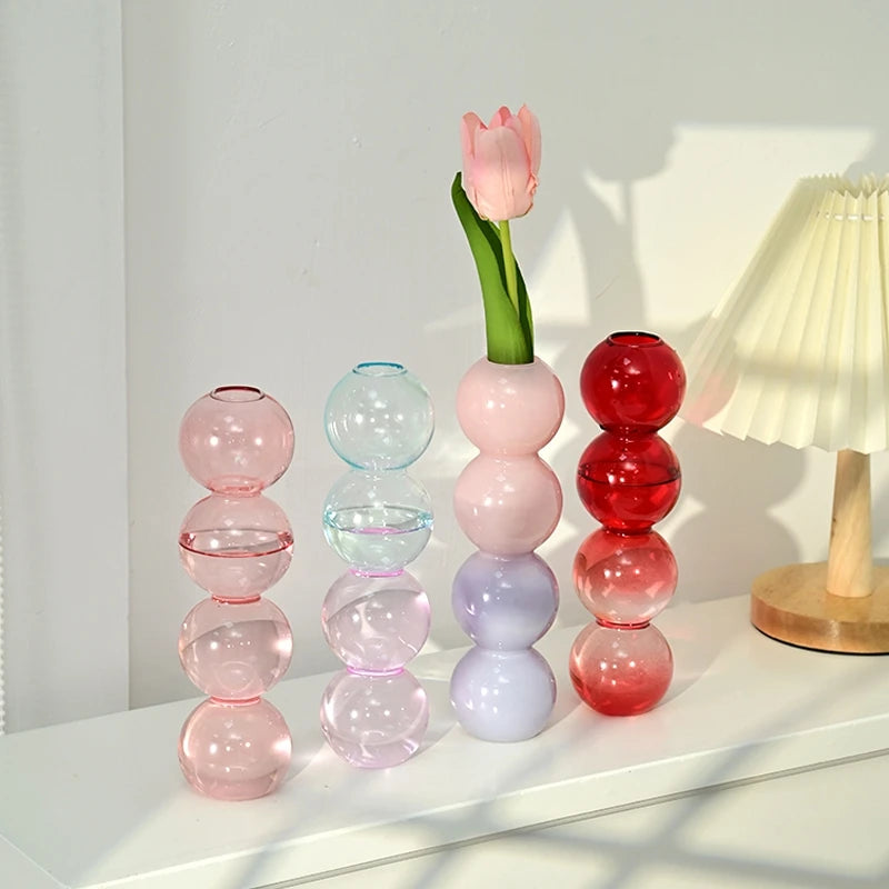 Bubble Glass Flower Vase – A Modern Touch of Elegance for Your Space