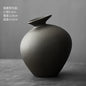 Elegant Simplicity: Japanese-Style Black Terracotta Vase