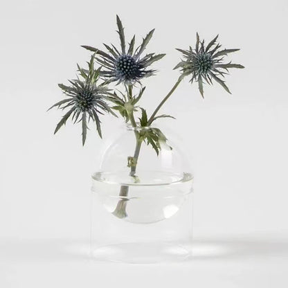 Mini Round Glass Flower Vase – A Delightful Touch of Nature for Your Space