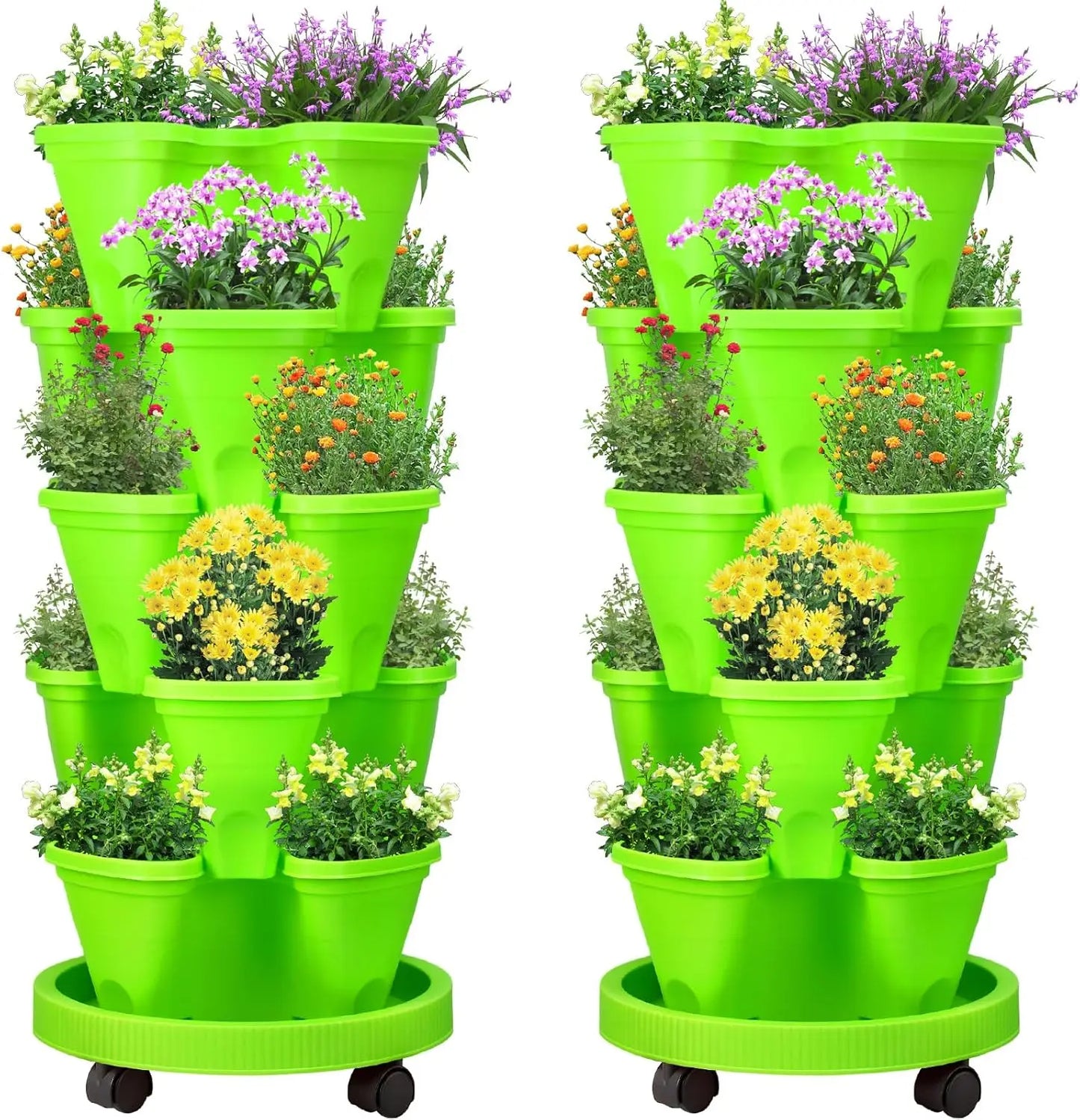 2 Set 5-Tier Stackable Planters – Grow Your Garden in Style