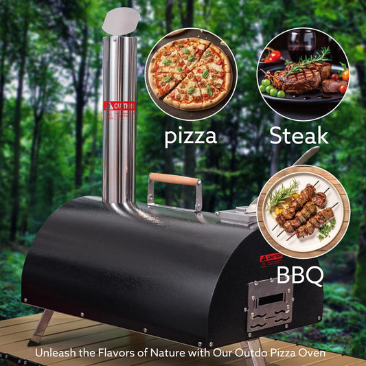 Portable BBQ Grill and Outdoor Pizza Oven Combo