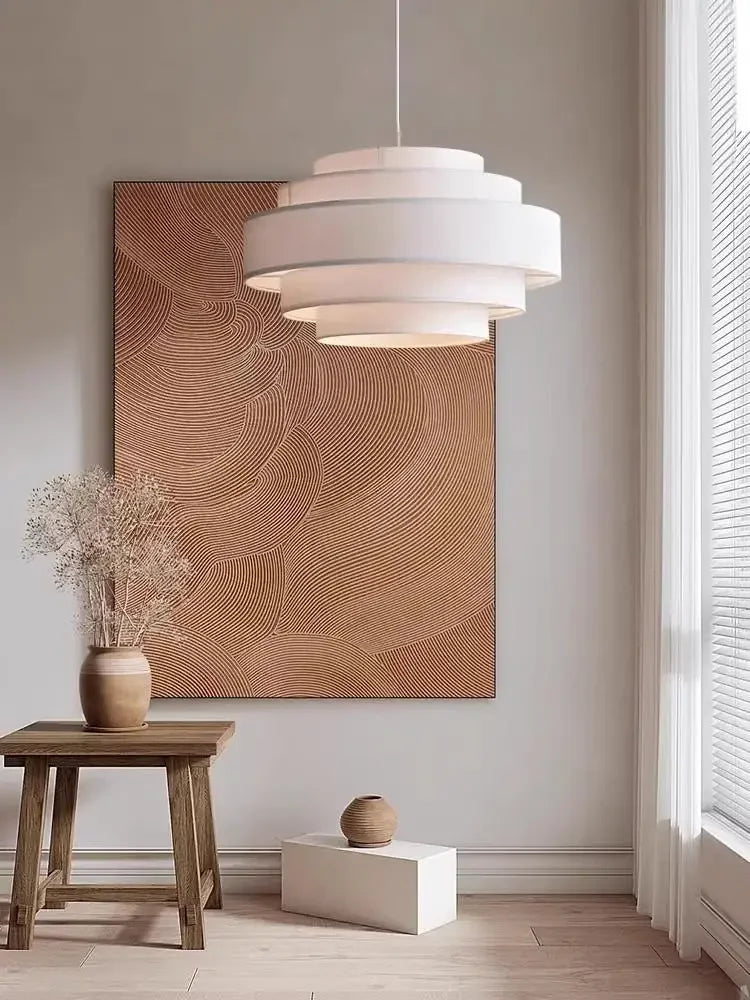 Elegant Wabi-Sabi Cloth LED Ceiling Chandelier