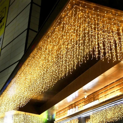 Twinkle Cascade LED Icicle Lights - Festive Waterfall Magic