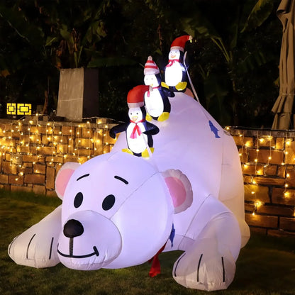 Light Up Your Holidays with our Inflatable Polar Bear & Penguins!