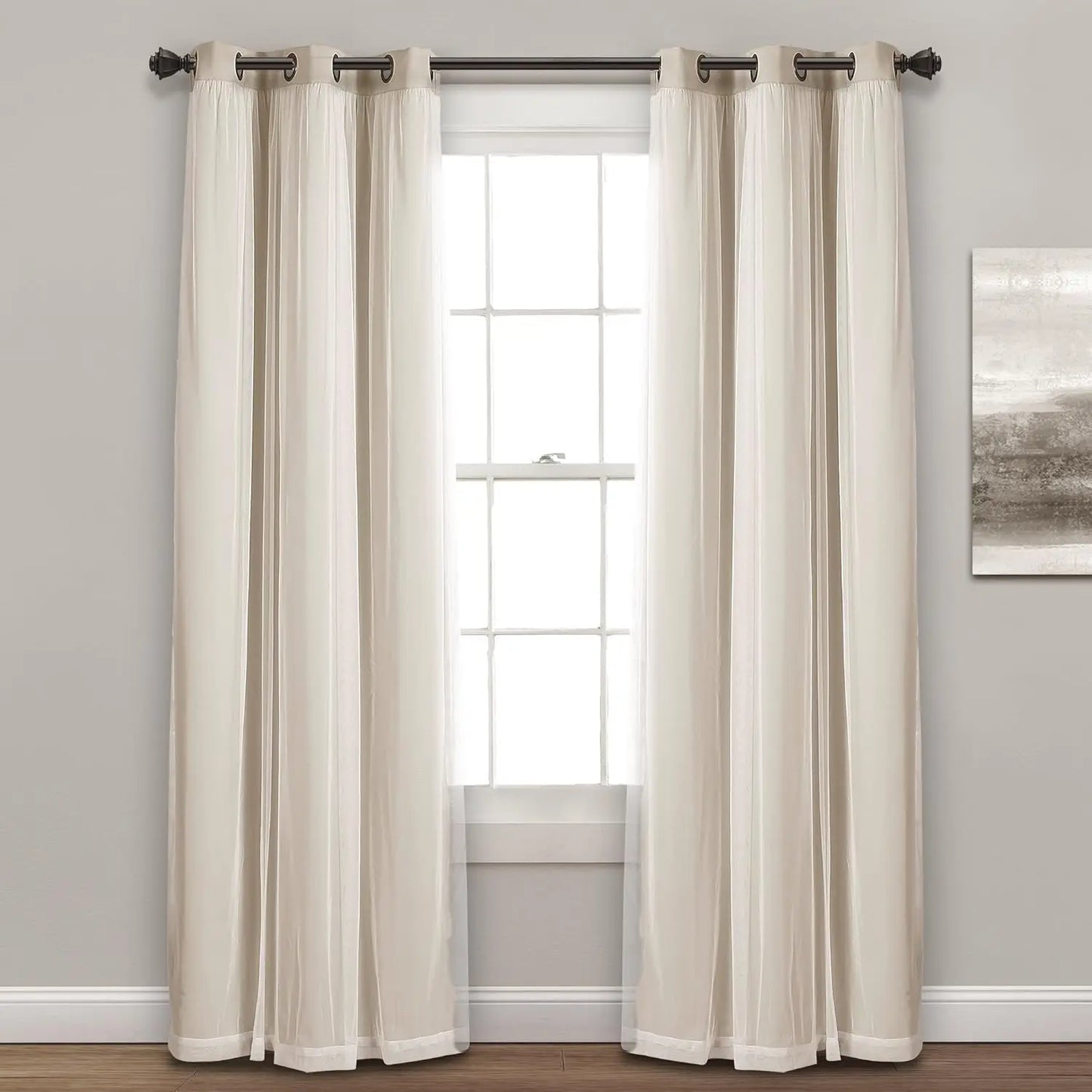 Stylish Light Control 2-in-1 Sheer & Blackout Grommet Curtains