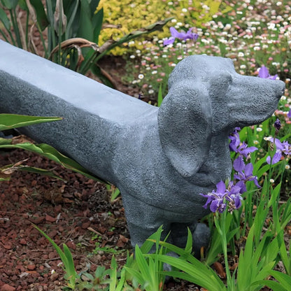 Whimsical Dachshund Dog Statue Sculpture Bench