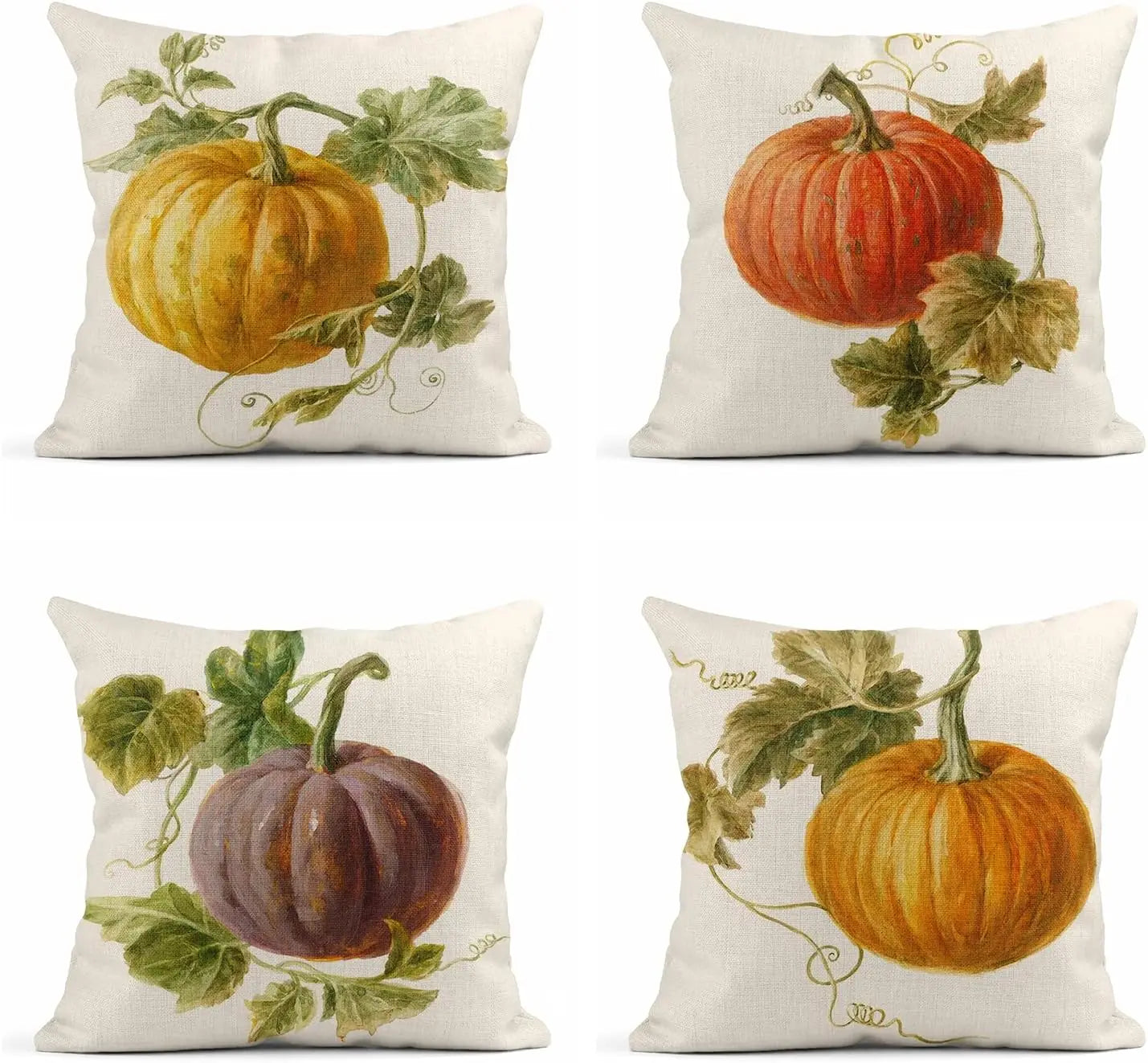 Linen Throw Pillow Cover Autumn Pumpkin Home Decoration Pillowcase Sofa Bed Sofa Square Cushion Cover Autumn pillowcase