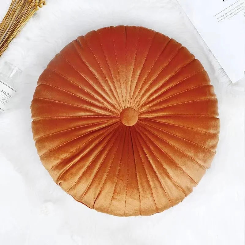 Velvet Round Pumpkin Cushion – Luxe Comfort & Style for Home Decor