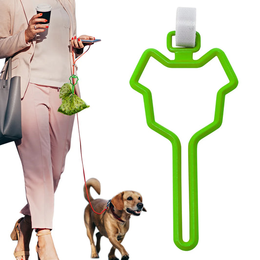 Dog Poop Bag Holder & Waste Bag Carrier - Hands-Free Leash Dispenser