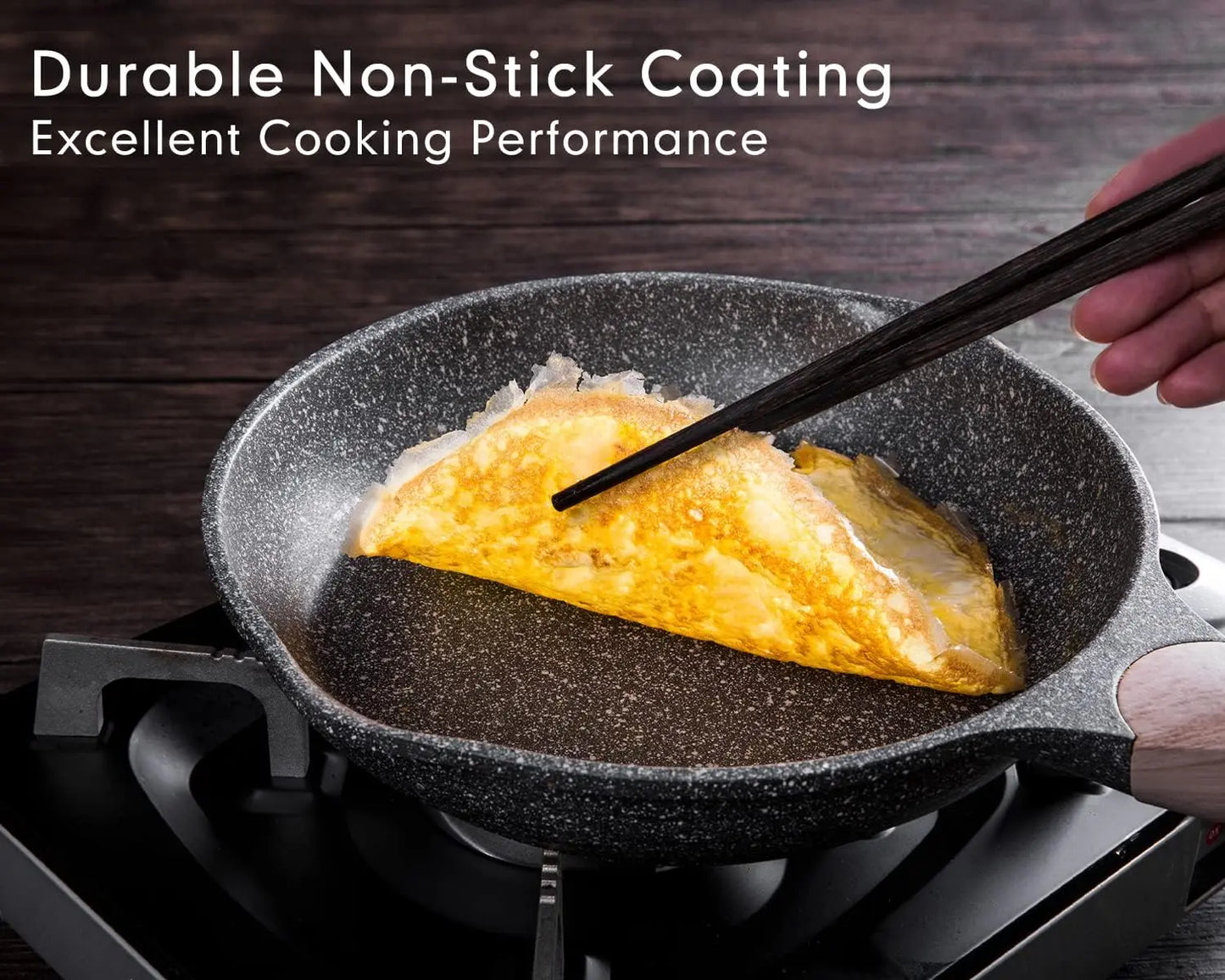 20PCS Nonstick Granite Coating Pans Set - Induction Compatible