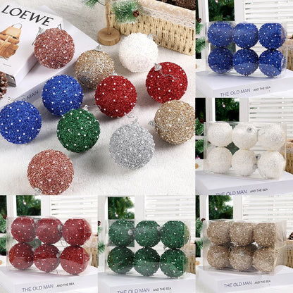 6Pcs Christmas Balls Decorations – 8cm Large Spheres for Tree Ornaments & Festive Décor