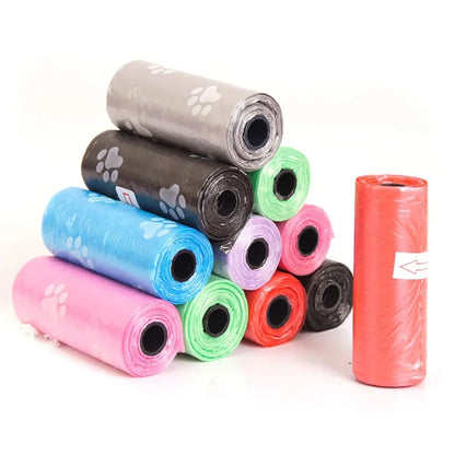 Pet Poop Bags with Bone Dispenser - 5 Rolls of 75 Disposable Dog Waste Bags