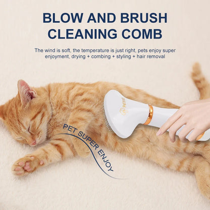 2-in-1 Pet Hair Dryer & Grooming Comb for Dogs & Cats