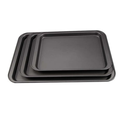 Versatile Pizza, Cake, and Bread Pan Non-Stick Carbon Steel Rectangle Baking Tray