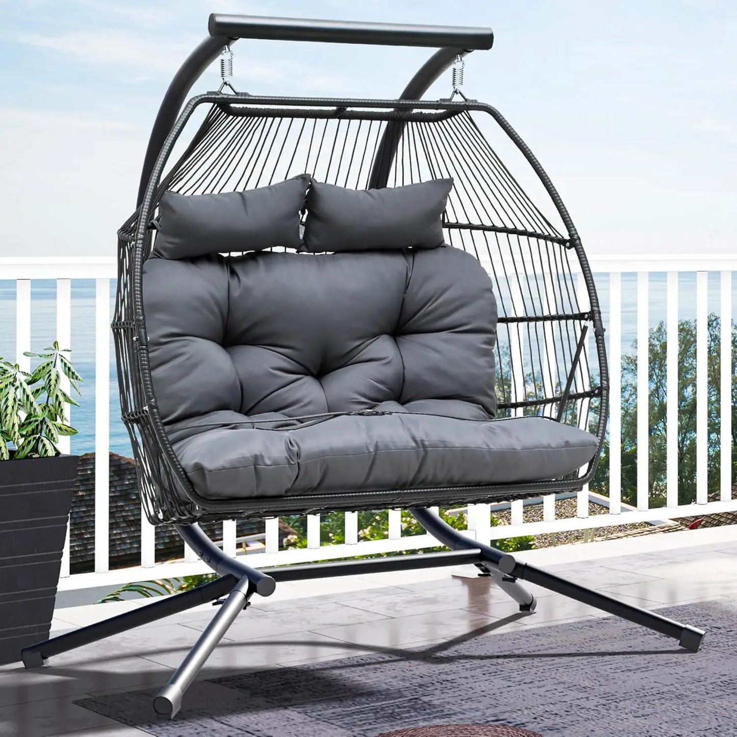 Relax in Style with the Wicker Hanging Egg Swing Chair