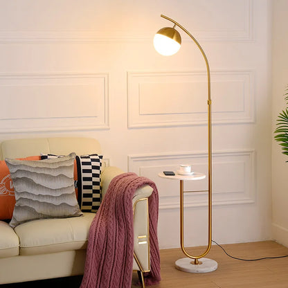 Standing Corner Modern LED Floor Lamp with Shelf Coffee Table Floor Light