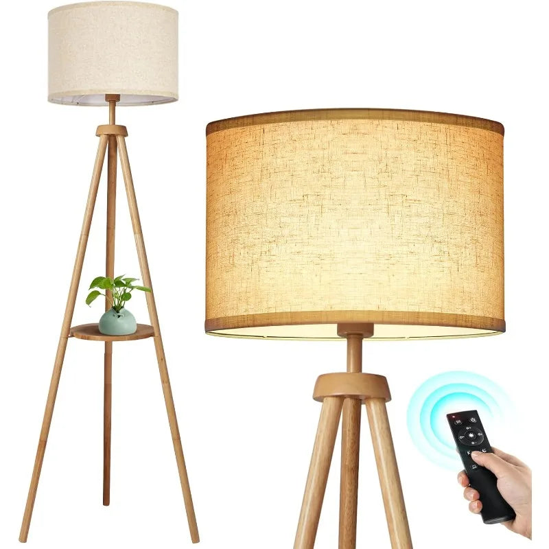 Wood Tripod Floor Lamp with Shelves: A Stylish and Functional Lighting Solution