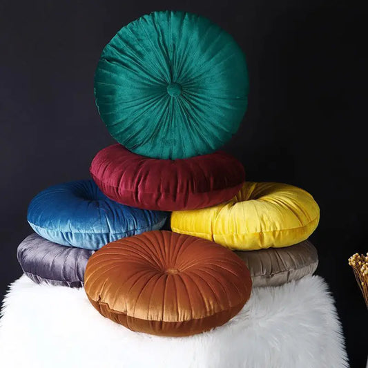 Velvet Round Pumpkin Cushion – Luxe Comfort & Style for Home Decor