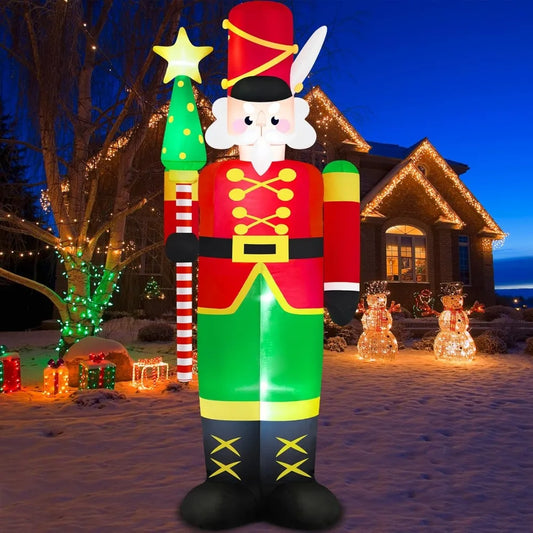 12FT Festive Inflatable Nutcracker Soldier with LED Magic!