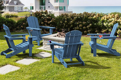 Relax in Style: Folding HDPE Adirondack Chair Set of 4