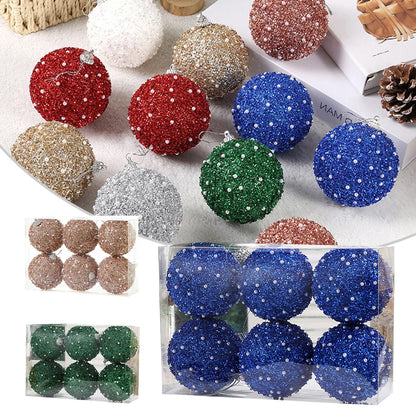 6Pcs Christmas Balls Decorations – 8cm Large Spheres for Tree Ornaments & Festive Décor