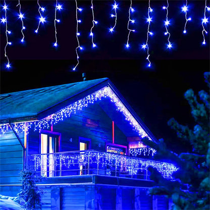 4.5M LED Icicle Curtain Lights - Perfect for Christmas & New Year Celebrations!