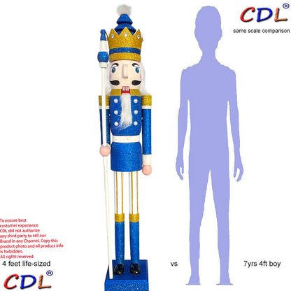 Make a Statement This Holiday Season with the 4ft Blue Glitter Nutcracker King