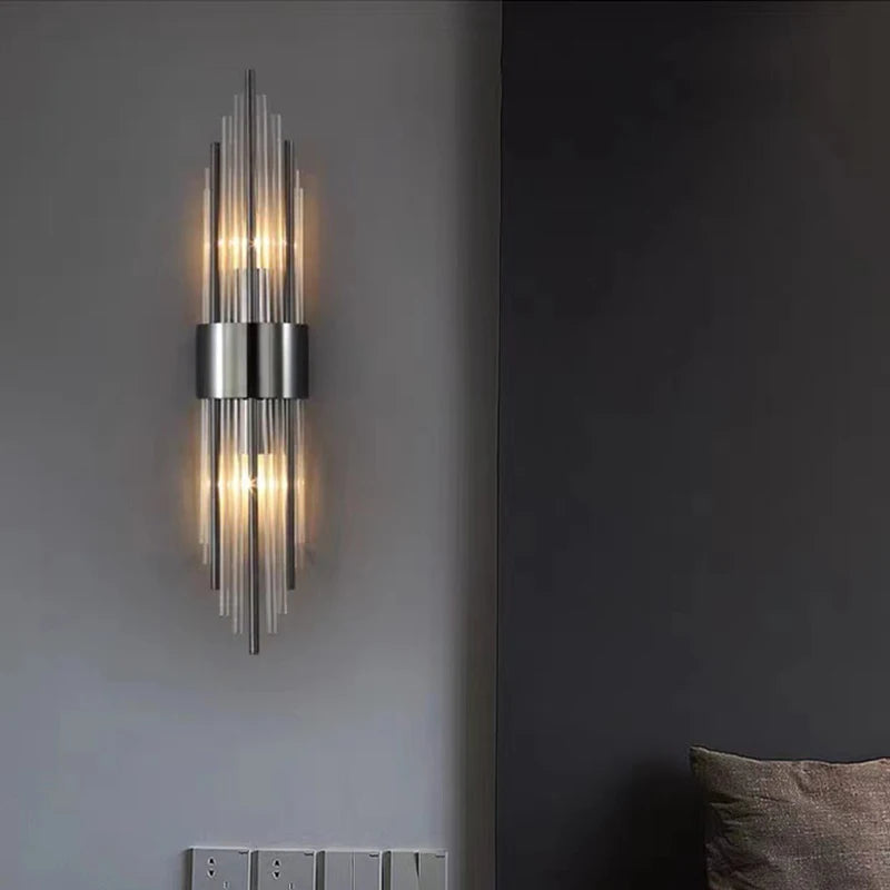 Elegant Clear Crystal LED Wall Sconce