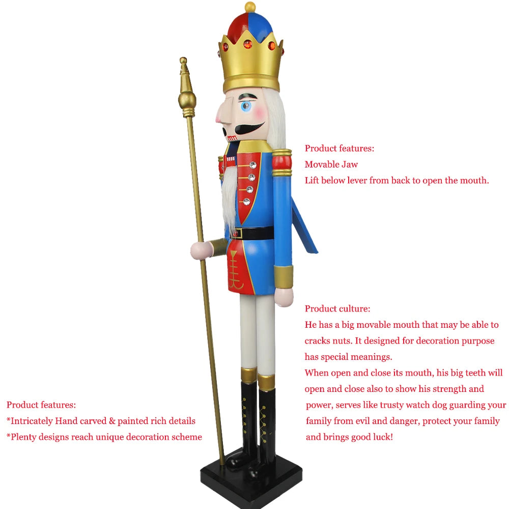 Elevate Your Holiday Décor with the 4ft Blue and Red King Nutcracker