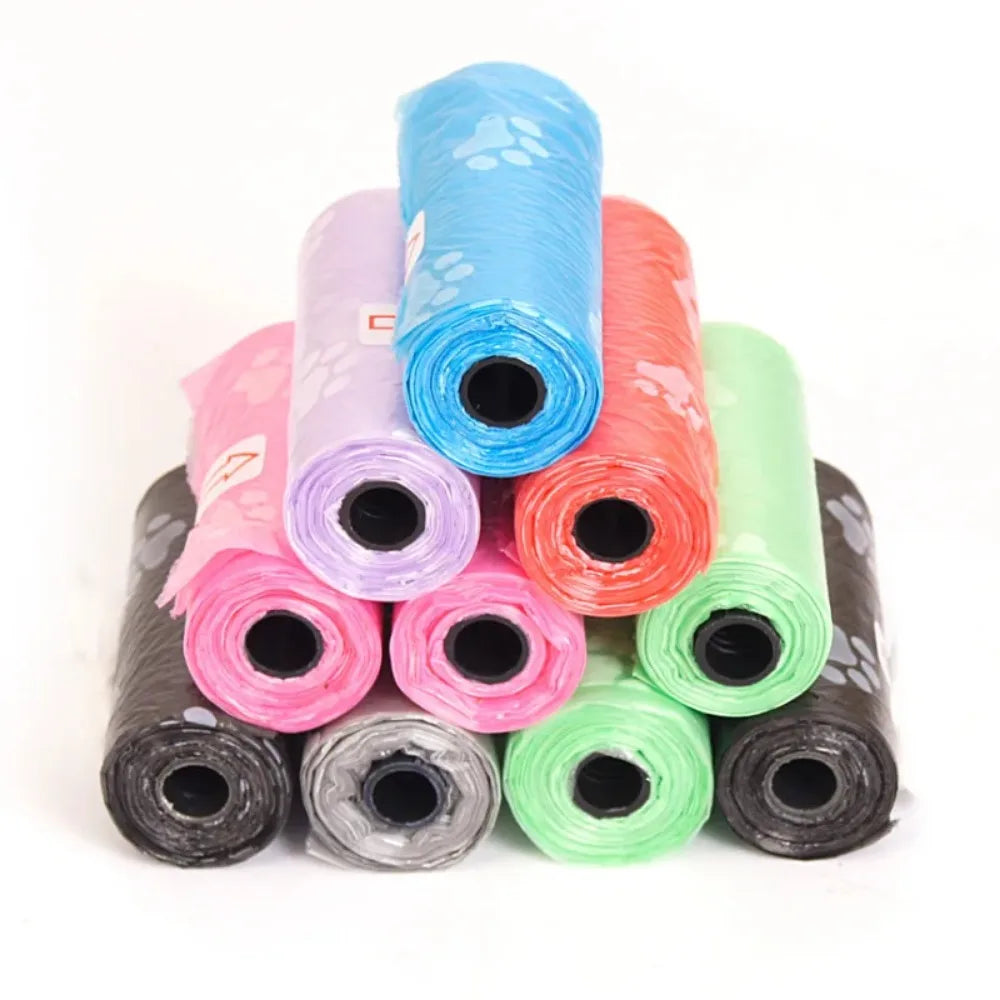 Pet Poop Bags with Bone Dispenser - 5 Rolls of 75 Disposable Dog Waste Bags