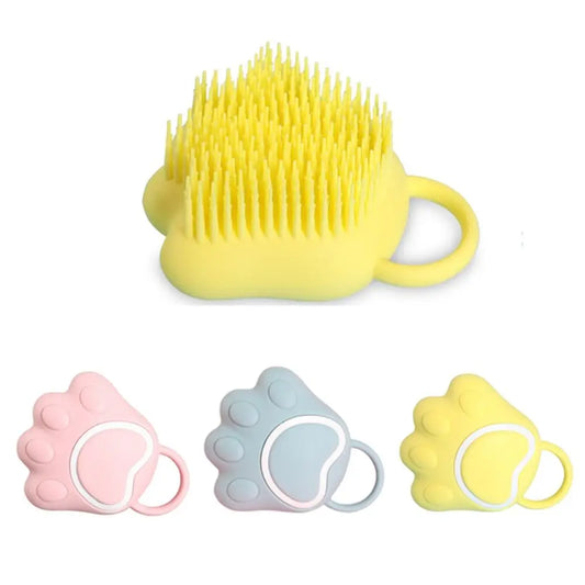 Silicone Dog Bath Brush Portable Soft Cute Pet Grooming Cleaning Tools Cat Claw Shape Pet Supplies Cat